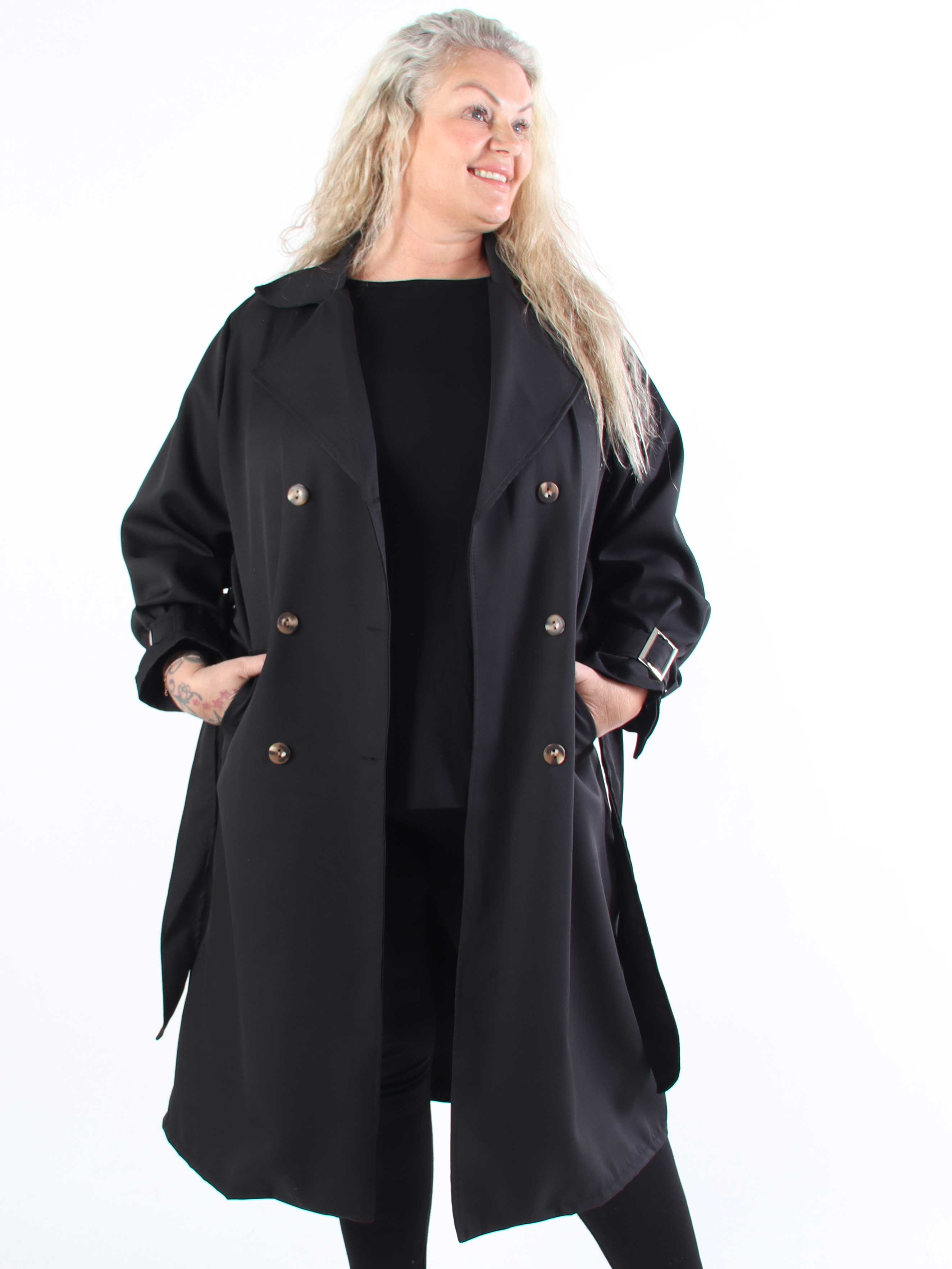 Sharpay - Lätt trenchcoat i plusstorlek med knytband